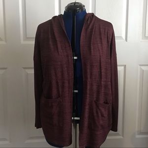 Hooded open cardigan